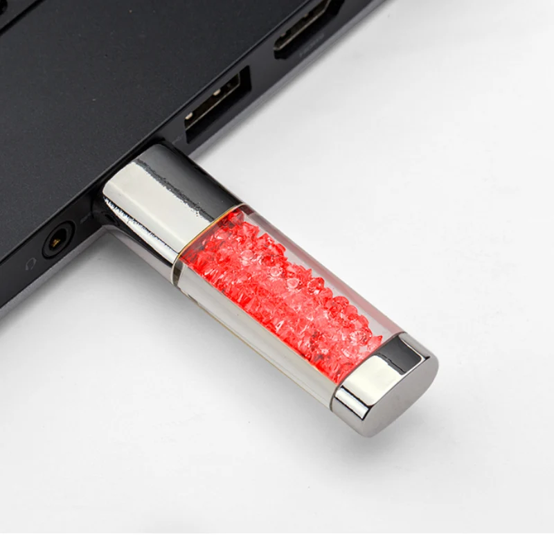Фото Fashion Diamond Logo Customised Crystal With LED Light metal USB flash Drive pen drive 8GB 16GB 32GB Jewelry memory stick usb | Компьютеры