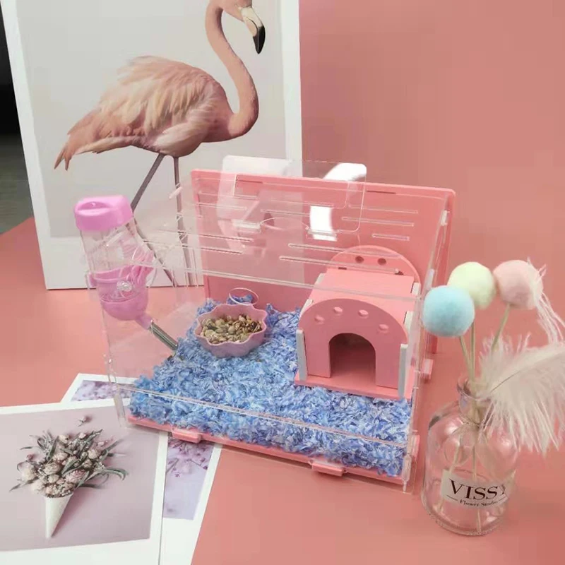 Pink Hamster House Acrylic Pet Toy Single Layer Small Cage Hamster Accessories 23X18X16CM
Pink Hamster House Acrylic Pet Toy Single Layer Small Cage Hamster Accessories 23X18X16CM