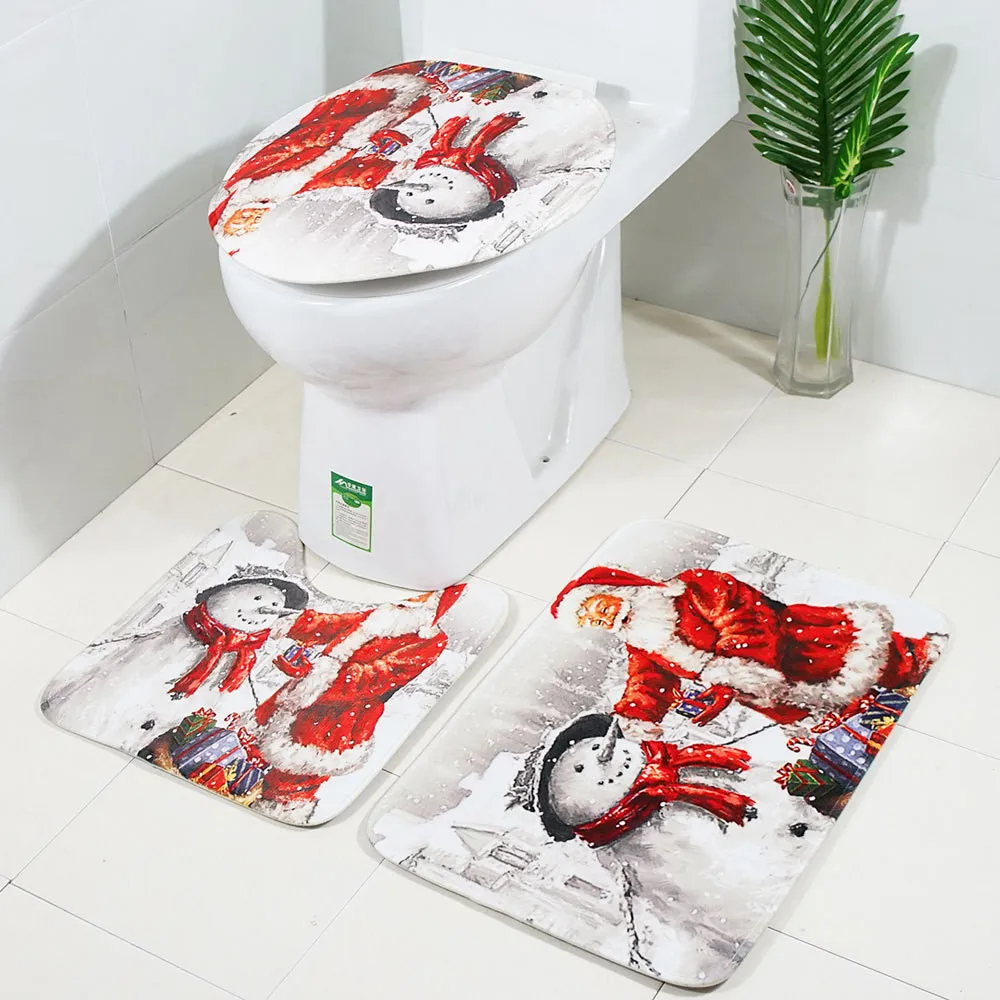 Toilets Cover 3PCS Christmas Non-Slip Suction Grip Bath Mat Bathroom Kitchen Carpet Doormat Home Decor Toilet Seat Cover #R15
Toilets Cover 3PCS Christmas Non-Slip Suction Grip Bath Mat Bathroom Kitchen Carpet Doormat Home Decor Toilet Seat Cover #R15