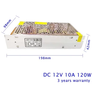 LED Strip DC 12V 10A 120W Switching Power Supply Light Display AC LED PSUs Metal Case 120W.
LED Strip DC 12V 10A 120W Switching Power Supply Light Display AC LED PSUs Metal Case 120W.