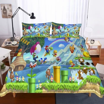 Cartoon 3 Piece Super Mario Bed Cover Set Duvet Cover Set 3D Printed Comforter Bedding Sets Beds Bedding Set
Cartoon 3 Piece Super Mario Bed Cover Set Duvet Cover Set 3D Printed Comforter Bedding Sets Beds Bedding Set