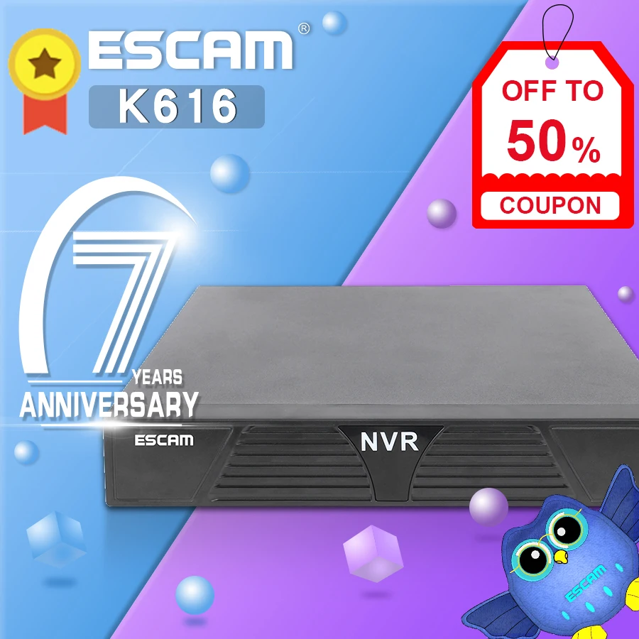 ESCAM K616 NVR HD 1080P 16CH Network Video Recorder H.264 HDMI/VGA Video Output Support Onvif P2P Cloud service
ESCAM K616 NVR HD 1080P 16CH Network Video Recorder H.264 HDMI/VGA Video Output Support Onvif P2P Cloud service
