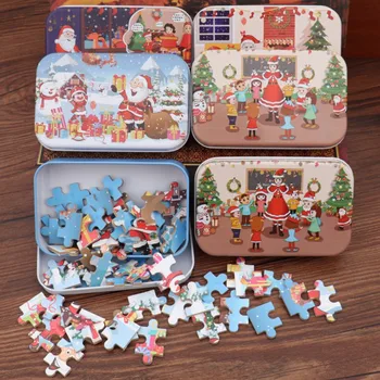 Creative Puzzle Christmas Style Pattern Puzzle Game with Metal Box Easy to Carry Children's Small Gifts
Creative Puzzle Christmas Style Pattern Puzzle Game with Metal Box Easy to Carry Children's Small Gifts