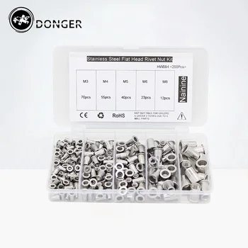 200Pcs/set M3 M4 M5 M6 M8 Rivnut Flat Head Rivet Nut Insert Nutsert Cap Kit 304 Stainless Steel HW094
200Pcs/set M3 M4 M5 M6 M8 Rivnut Flat Head Rivet Nut Insert Nutsert Cap Kit 304 Stainless Steel HW094