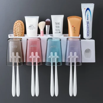 Toothbrush Holder Automatic Toothpaste Dispenser Set With Mouthwash Cup
Toothbrush Holder Automatic Toothpaste Dispenser Set With Mouthwash Cup