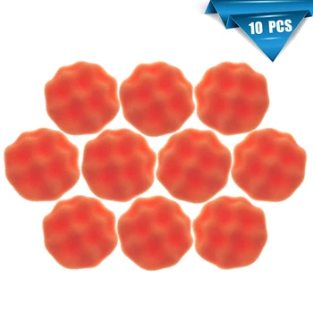 10Pcs 80MM Buffing Sponge Pad Orange Sponge Rubbing Ruber Scouring Pad All Purpose for Car Bathroom Kitchen