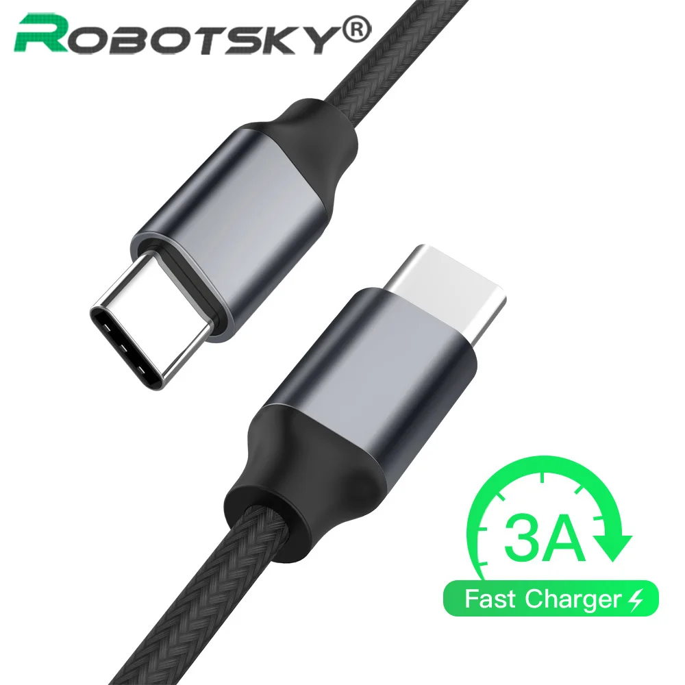 Robotsky Dual USB C to USB C Type C Cable Male to male 3A PD Fast Charging Data Charger Cable For Smart Phone Notebook
Robotsky Dual USB C to USB C Type C Cable Male to male 3A PD Fast Charging Data Charger Cable For Smart Phone Notebook