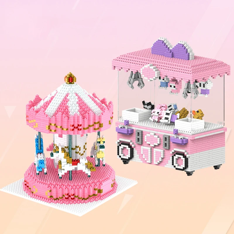 Diamond Small Particle Creative Puzzle DIY Mosaic Building Block Toy Amusement Park Pink Carousel for Children Gifts Cartoon
Diamond Small Particle Creative Puzzle DIY Mosaic Building Block Toy Amusement Park Pink Carousel for Children Gifts Cartoon