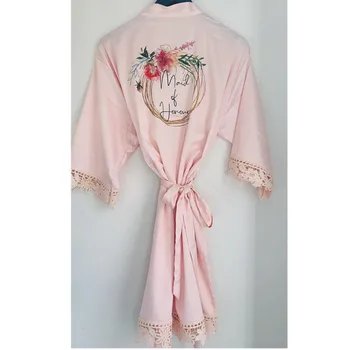 bridal party lace floral wreath robe personalized bachelorette dressing gown flower girl silk kimono robes mother of bride gift 
bridal party lace floral wreath robe personalized bachelorette dressing gown flower girl silk kimono robes mother of bride gift