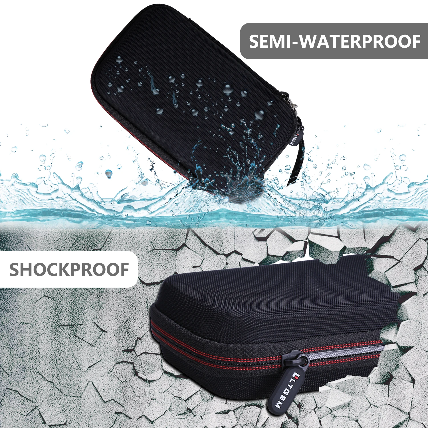 Waterproof EVA Hard Case for Polaroid Hi-Print Bluetooth Connected 2X3 Pocket Photo Printer Travel Waterproof EVA Hard Case for Polaroid Hi-Print Bluetooth Connected 2X3 Pocket Photo Printer Travel