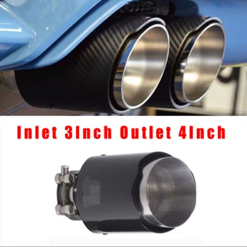 New Arrival High Quality Inlet 3In Outlet 4In Carbon Fiber Black Car Exhaust Muffler Tip Pipe Universal
New Arrival High Quality Inlet 3In Outlet 4In Carbon Fiber Black Car Exhaust Muffler Tip Pipe Universal