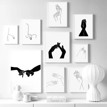 Black White Wall Art Minimalist Line Draw Hand Love Figure Body Picture Canvas Painting Posters And Prints For Living Room Decor
Black White Wall Art Minimalist Line Draw Hand Love Figure Body Picture Canvas Painting Posters And Prints For Living Room Decor