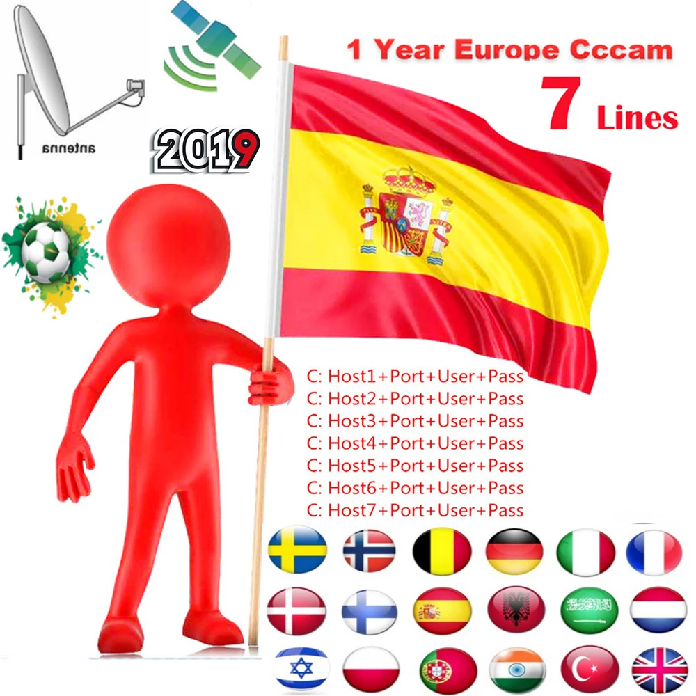 Cccam Europa OSCAM lineas for free sat Satellite Receiver 7 Clines WIFI FULL HD DVB-S2 Support Cccam Europea via USB Wifi dongle
Cccam Europa OSCAM lineas for free sat Satellite Receiver 7 Clines WIFI FULL HD DVB-S2 Support Cccam Europea via USB Wifi dongle