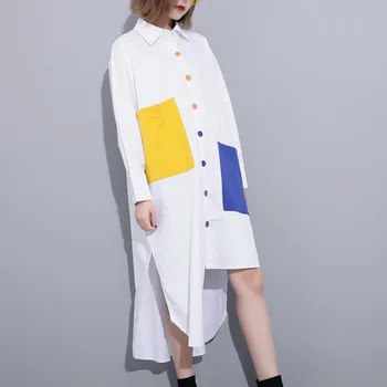 XUXI 2020 Spring Clothes Lapel Long Sleeve Shirt Women's Large Size Contrast Color Big Pocket Long Irregular Tops blouse FZ1709
XUXI 2020 Spring Clothes Lapel Long Sleeve Shirt Women's Large Size Contrast Color Big Pocket Long Irregular Tops blouse FZ1709