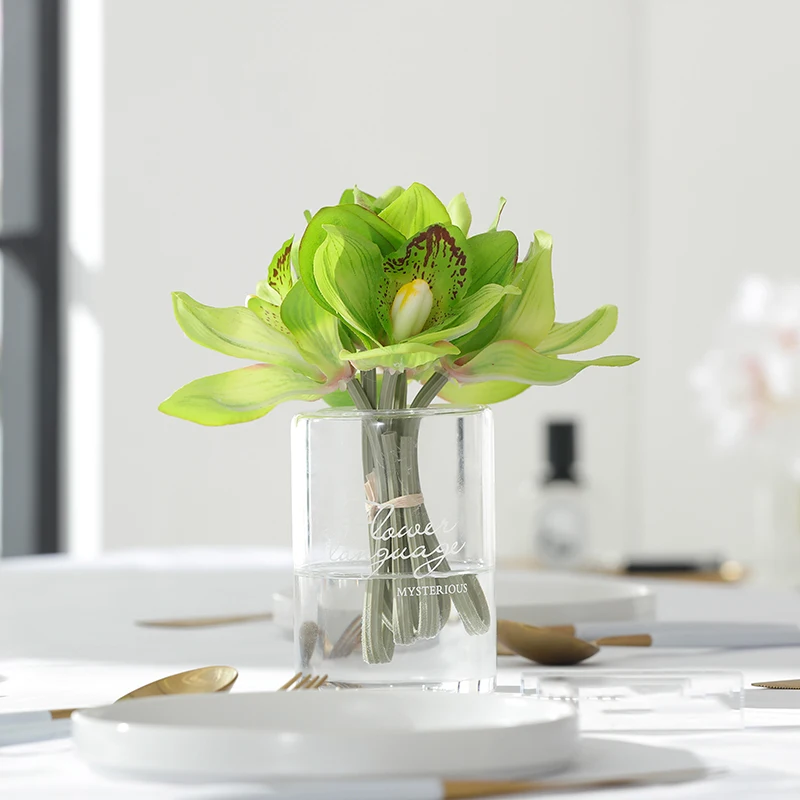 Stimulation White Orchid Cymbidium Artificial Flower Love Vase Dining Table Coffee Table Decorative Floral Combination Ornaments
Stimulation White Orchid Cymbidium Artificial Flower Love Vase Dining Table Coffee Table Decorative Floral Combination Ornaments