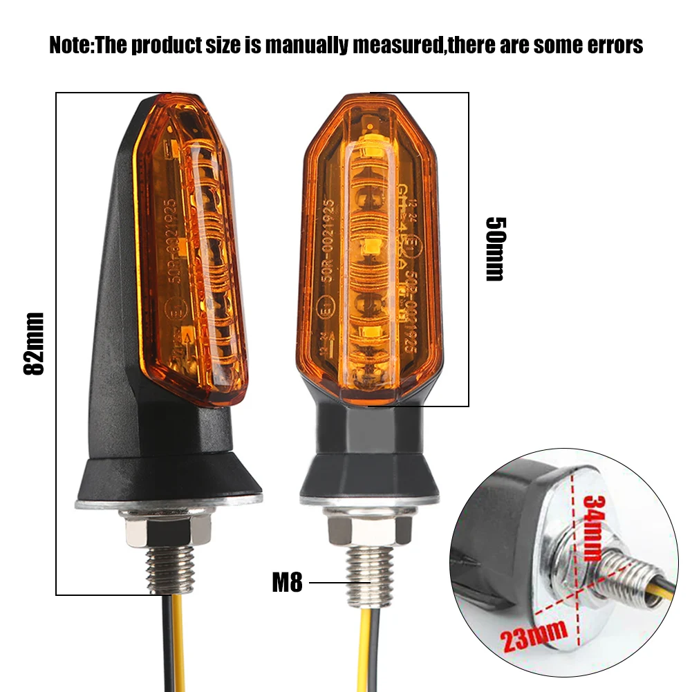 2PCS Motorcycle Turn Signal LED Headlight Amber Bullet Front Rear Flashing Light Waterproof Blinker M8 Bolt for ATV UTV Scooter
2PCS Motorcycle Turn Signal LED Headlight Amber Bullet Front Rear Flashing Light Waterproof Blinker M8 Bolt for ATV UTV Scooter