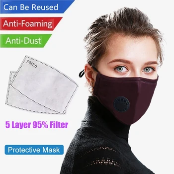 PM 2.5 Filter Protection Masks 5 layer 95 % Filtration Antibacterial Thickened reuse chip Face Masks Safety mouth Breathe Mask
PM 2.5 Filter Protection Masks 5 layer 95 % Filtration Antibacterial Thickened reuse chip Face Masks Safety mouth Breathe Mask