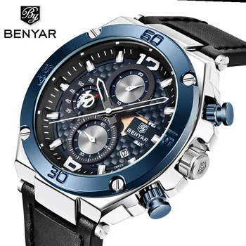 Top Brand BENYAR New Luxury Casual Fashion Military Sports Chronograph Quartz Leather Men's Waterproof Watch Relogio Masculino 
Top Brand BENYAR New Luxury Casual Fashion Military Sports Chronograph Quartz Leather Men's Waterproof Watch Relogio Masculino