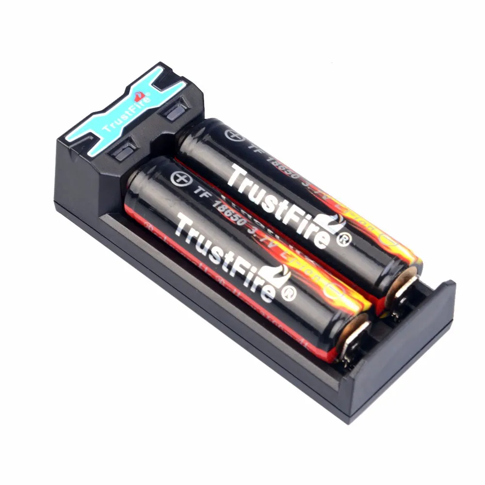 

TrustFire TR-016 USB Li-ion Battery Charger 2 Slots + 2PCS TrustFire 18650 2400mah 3.7V Rechargeable Protected Batteries