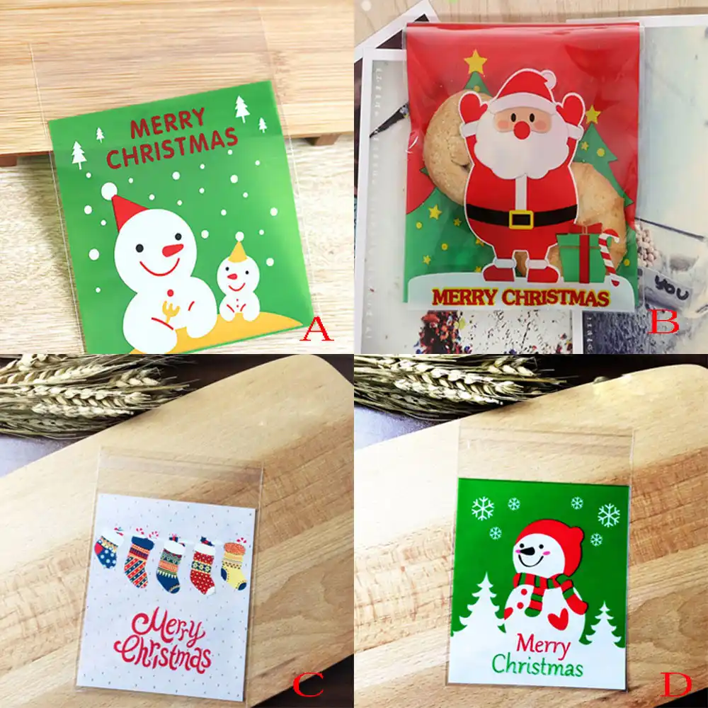 opp bags christmas lovely snowman cake gift bags candy wrapping
