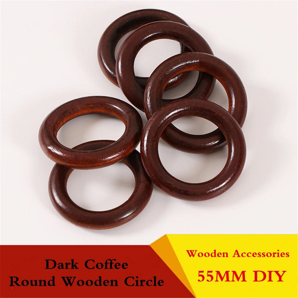 2PCS 55mm Round Wooden Rings Wood Circle Bag Fastener Beech Natural Safe Necklace Bracelet Making DIY Craft Baby Toys Gift | Украшения и