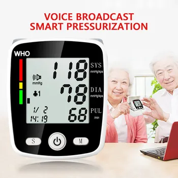Automatic Blood Presure Meter Monitor Voice Wrist Sphygmomanometer Heart Rate Pulse Tonometer BP Measuring Arterial Pressure 
Automatic Blood Presure Meter Monitor Voice Wrist Sphygmomanometer Heart Rate Pulse Tonometer BP Measuring Arterial Pressure