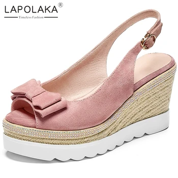 Lapolaka 2020 New Design Genuine Leather Women Sandals Wedges Med Platform Butterfly-knot Retro Pumps Summer Casual Woman Shoes
Lapolaka 2020 New Design Genuine Leather Women Sandals Wedges Med Platform Butterfly-knot Retro Pumps Summer Casual Woman Shoes