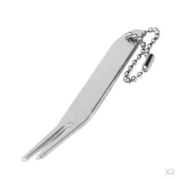 2Pcs 80mm Zinc Alloy Golf Divot Tool Pitch Repair Fork Golfer Kit Accessory 2Pcs 80mm Zinc Alloy Golf Divot Tool Pitch Repair Fork Golfer Kit Accessory