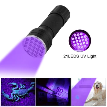 UV Flashlight Ultraviolet Light Lamp 21LED Mini UV Torch Light Pet Urine Stains Toy Detector Scorpion UV Detection
UV Flashlight Ultraviolet Light Lamp 21LED Mini UV Torch Light Pet Urine Stains Toy Detector Scorpion UV Detection