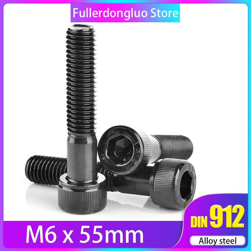 15 Pcs M6x 55mm Hex Drive Class 12.9 Black Oxide Finish Alloy Steel Socket Cap Screw (M6x55mm, 15 Pcs)
15 Pcs M6x 55mm Hex Drive Class 12.9 Black Oxide Finish Alloy Steel Socket Cap Screw (M6x55mm, 15 Pcs)