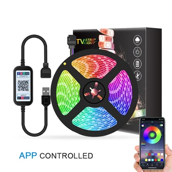 Bluetooth LED Strip Lights 5V RGB 5050 SMD Flexible Ribbon Waterproof RGB LED Light 1/2/3/4/5M TV Desktop Screen BackLight Tape
Bluetooth LED Strip Lights 5V RGB 5050 SMD Flexible Ribbon Waterproof RGB LED Light 1/2/3/4/5M TV Desktop Screen BackLight Tape