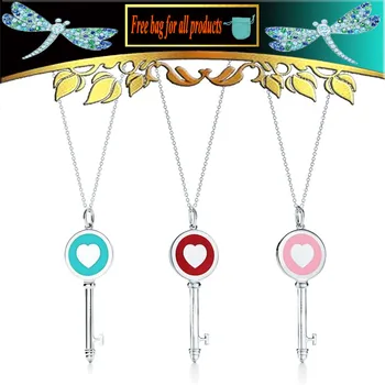 S925 Sterling Silver 1:1 Brand Jewelry Love Heart Key Pendant Necklaces for Women Girl Ladies Valentine Gift 
S925 Sterling Silver 1:1 Brand Jewelry Love Heart Key Pendant Necklaces for Women Girl Ladies Valentine Gift