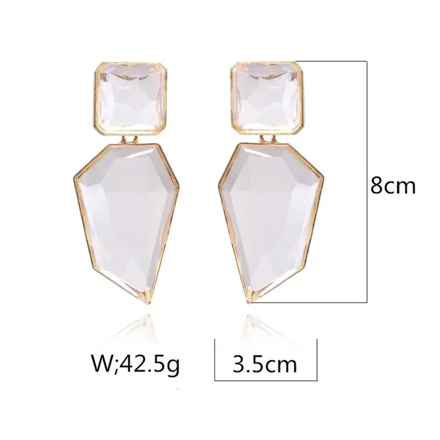 Boucles d'Oreilles Pendantes Irrégulières en Résine Dorée, Bijoux de Mariage, Cadeau pour Fille, Nouvelle Collection 2