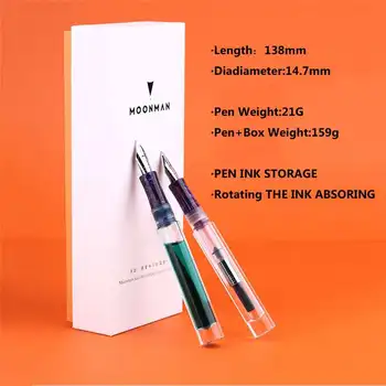 

Moonman C1 Transparent Fountain Pen Eye Dropper Fully Transparent Large-Capacity Ink Storing Fine 0.6mm Nib Resin Gift Pen