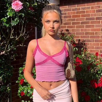 Summer Sleeveless Lace Cami Top Women V Neck Backless Sexy Crop Tops Tees Ladies Streetwear Spaghetti Strap Top
Summer Sleeveless Lace Cami Top Women V Neck Backless Sexy Crop Tops Tees Ladies Streetwear Spaghetti Strap Top