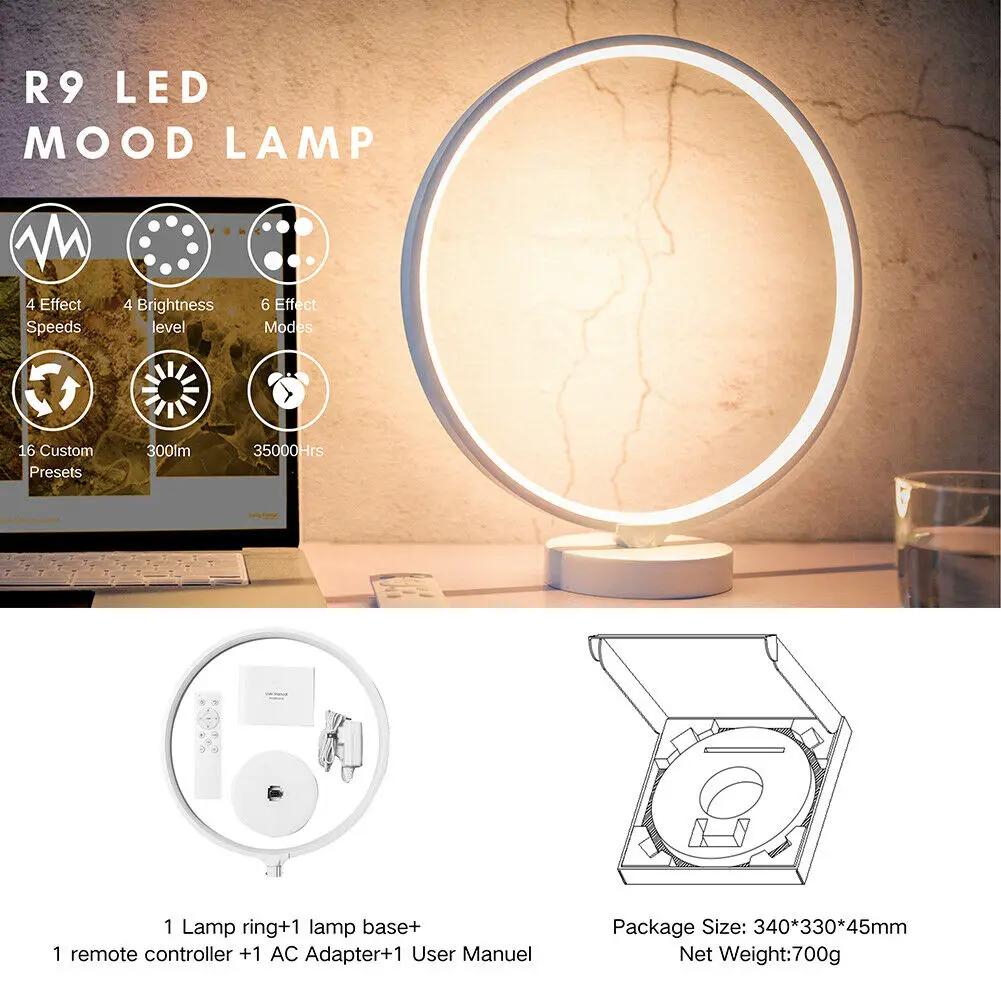 RGB Dimmable Bedside Circle Lamp Table Desktop Bedroom Nightstand Light 6 Lighting Modes CLH@8
RGB Dimmable Bedside Circle Lamp Table Desktop Bedroom Nightstand Light 6 Lighting Modes CLH@8