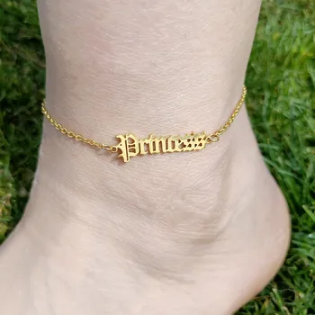 Beach Jewelry Old English Letter Princess Anklets For Women Foot Link Gold Tornozeleira Feminina Bracelet Birthday Gift
Beach Jewelry Old English Letter Princess Anklets For Women Foot Link Gold Tornozeleira Feminina Bracelet Birthday Gift