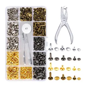 360 Set DIY Leather Rivets Single Cap Rivets Tubular Metal Studs with Fixing Tool Kit for Leather Craft Repairing
360 Set DIY Leather Rivets Single Cap Rivets Tubular Metal Studs with Fixing Tool Kit for Leather Craft Repairing