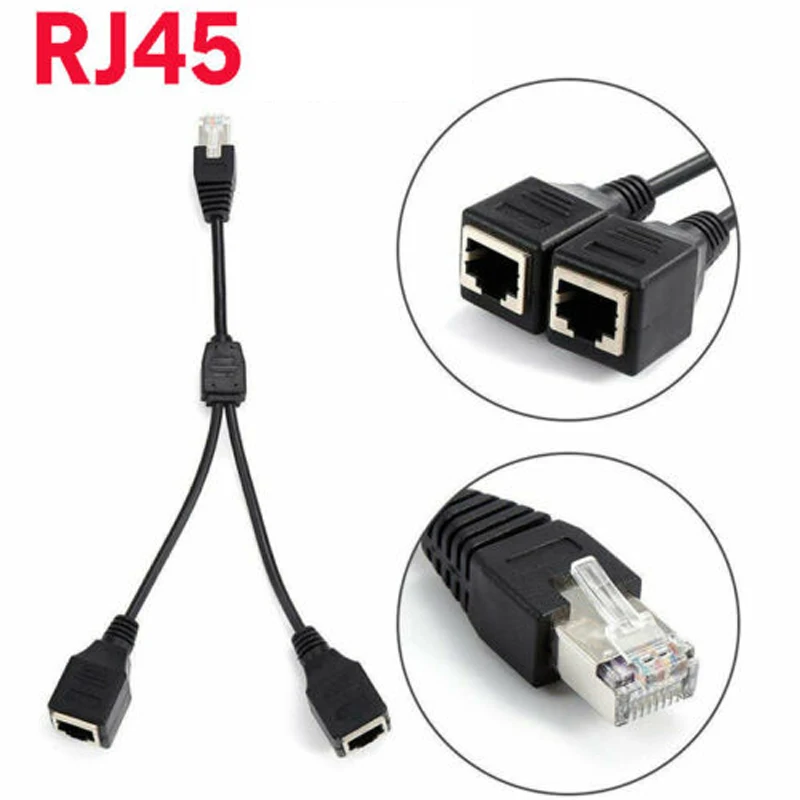 RJ45 Connector Ethernet Network Adapter Extension Cable RJ45 Male to 2 Female Converter Adapter Ethernet LAN Network Connector
RJ45 Connector Ethernet Network Adapter Extension Cable RJ45 Male to 2 Female Converter Adapter Ethernet LAN Network Connector