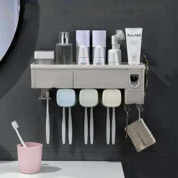 Bathroom Toothbrush Storage Rack Punch Free Wall Mounted Toothpaste Shelf Multifunction Bathroom Organizer Makeup Storage Boxes
Bathroom Toothbrush Storage Rack Punch Free Wall Mounted Toothpaste Shelf Multifunction Bathroom Organizer Makeup Storage Boxes