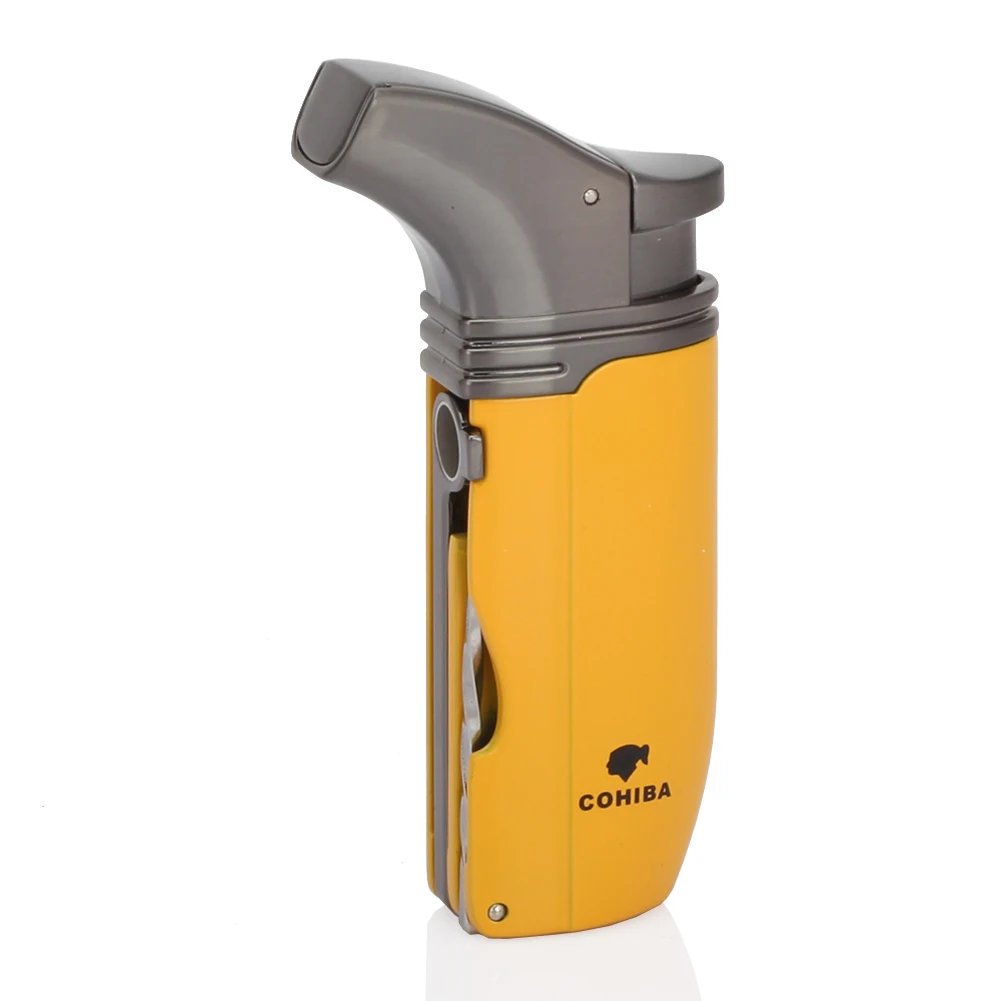COHIBA Pocket Cigar Lighter 2 Torch Flame Windproof Refillable Cigarette Lighters W/ Built-in Cigar Punch Gift Box
COHIBA Pocket Cigar Lighter 2 Torch Flame Windproof Refillable Cigarette Lighters W/ Built-in Cigar Punch Gift Box