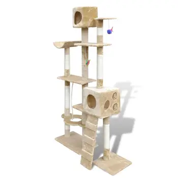 175 cm Cat Tree Cat Scratching Post with Sisals 2 Condos Cat Scraches Tree Fully-equipped Easy Maintain Assemble For Multi-cats
175 cm Cat Tree Cat Scratching Post with Sisals 2 Condos Cat Scraches Tree Fully-equipped Easy Maintain Assemble For Multi-cats