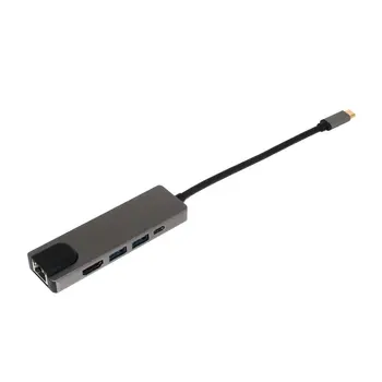 5 in 1 USB Type C Hub Hdmi USB C Hub to Gigabit Ethernet Rj45 Lan Adapter for Macbook Pro Thunderbolt 3 USB-C Charger
5 in 1 USB Type C Hub Hdmi USB C Hub to Gigabit Ethernet Rj45 Lan Adapter for Macbook Pro Thunderbolt 3 USB-C Charger