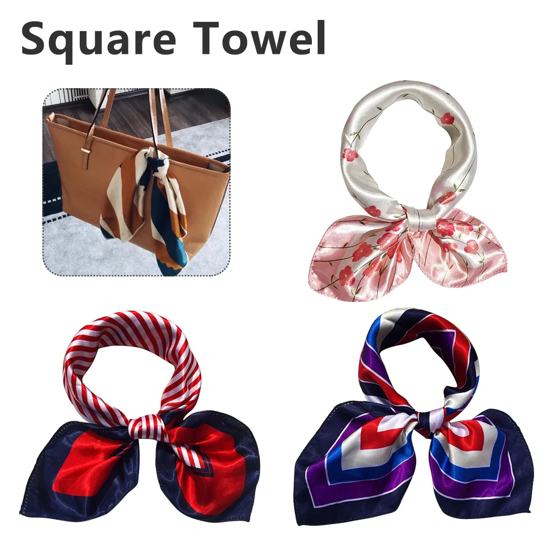 Women Bandanas Multifunction Polyester Silk Scarf Prints Satin Small Square Shawls and Scarves Neckerchief 
Women Bandanas Multifunction Polyester Silk Scarf Prints Satin Small Square Shawls and Scarves Neckerchief