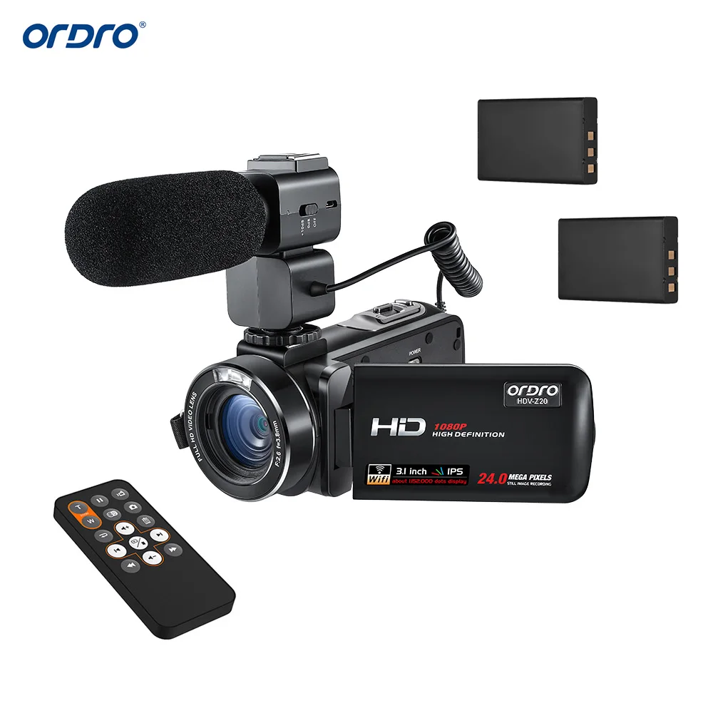 ORDRO HDV-Z20 1080P 24MP Digital Video Camera Camcorder 3.1" Touchscreen 16X Digital Zoom with 2*Battery+External Microphone
ORDRO HDV-Z20 1080P 24MP Digital Video Camera Camcorder 3.1" Touchscreen 16X Digital Zoom with 2*Battery+External Microphone