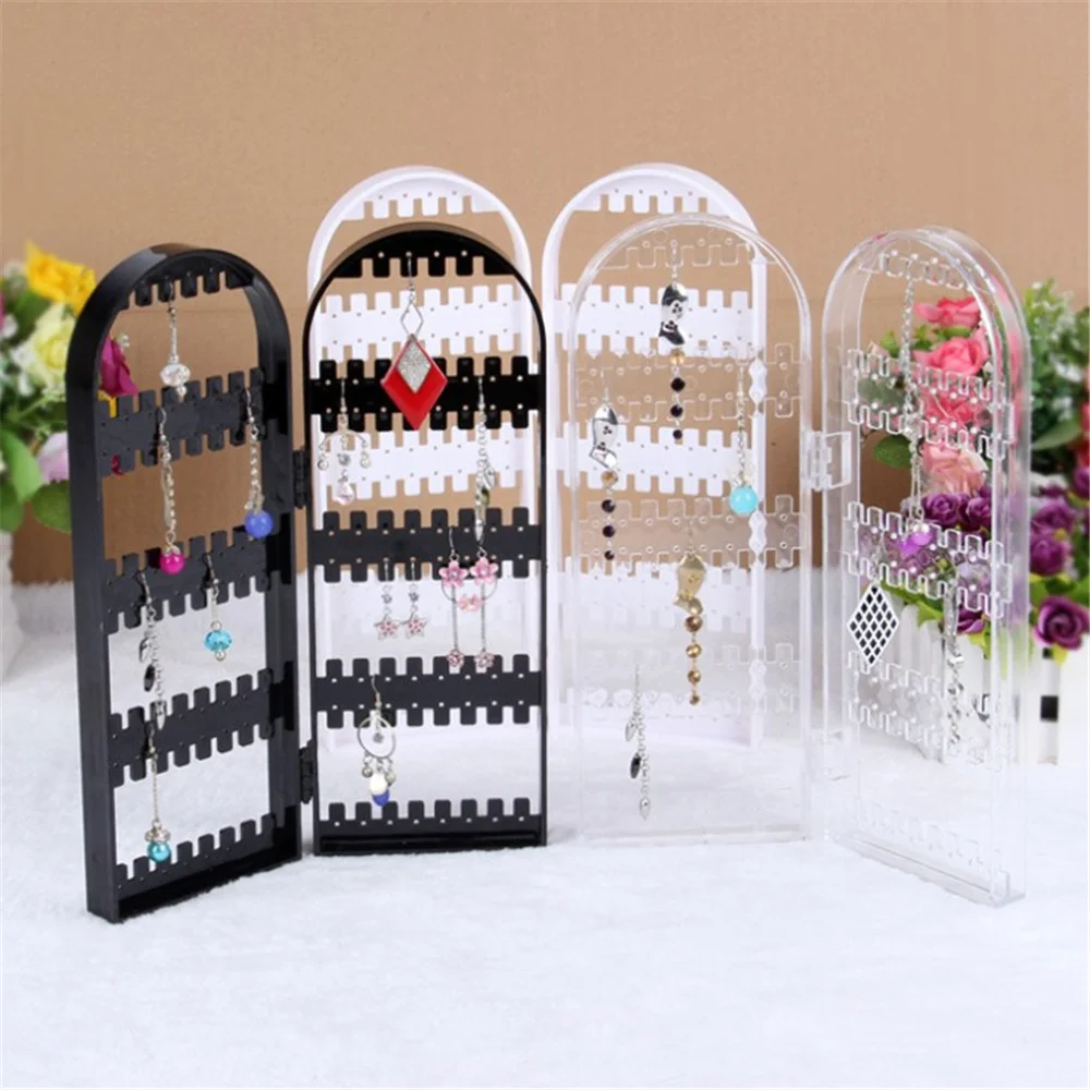 Creative 120 Holes Jewelry Organizer Stand Plastic Earring Holder Studs Pesentoir Fashion Necklace Display Rings Hanging Shelf
Creative 120 Holes Jewelry Organizer Stand Plastic Earring Holder Studs Pesentoir Fashion Necklace Display Rings Hanging Shelf