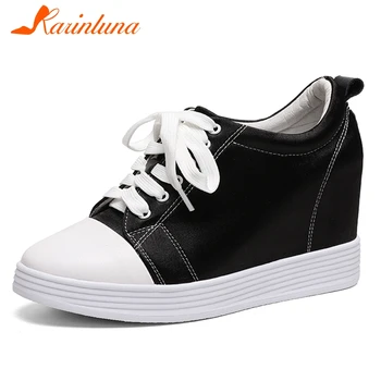 Karinluna New Arrivals Genuine Cow Leather Lace Up Shoes Woman Pumps Female Increased Internal Spring Pumps Women Shoes 
Karinluna New Arrivals Genuine Cow Leather Lace Up Shoes Woman Pumps Female Increased Internal Spring Pumps Women Shoes