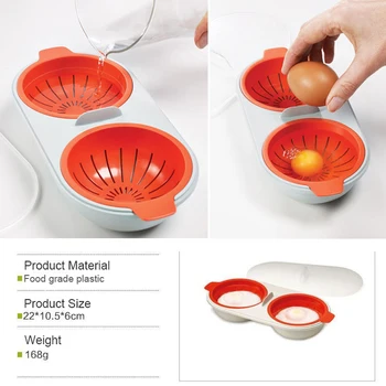 Microwave Egg Poacher Food Grade Cookware Double Cup Egg Boiler Kitchen Steamed Egg Set Cooking Tools
Microwave Egg Poacher Food Grade Cookware Double Cup Egg Boiler Kitchen Steamed Egg Set Cooking Tools