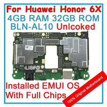 4GB RAM 32GB ROM For HUAWEI Honor 6X 6 X BLN-AL10 Motherboard 100% Unlocked Original Mainboard EMUI Logic Board With Full Chips 
4GB RAM 32GB ROM For HUAWEI Honor 6X 6 X BLN-AL10 Motherboard 100% Unlocked Original Mainboard EMUI Logic Board With Full Chips
