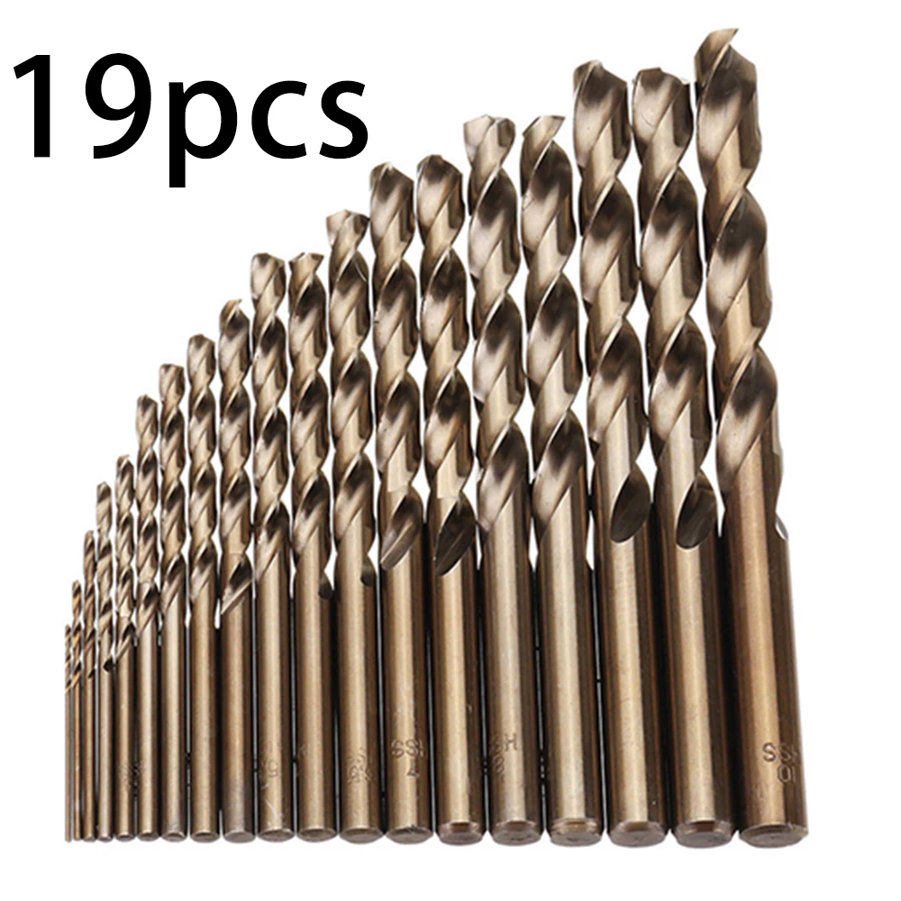 19pcs 1-10mm High Speed Steel M35 Cobalt Drill Bit Set For Metal Wood Drilling
19pcs 1-10mm High Speed Steel M35 Cobalt Drill Bit Set For Metal Wood Drilling